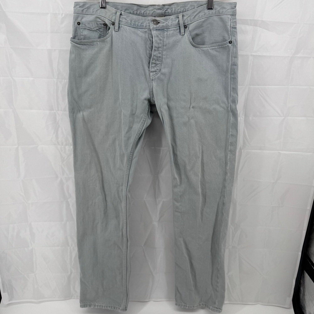 Burberry Brit Jeans Mens 36x32 Grey Slim Fit Button Fly Denim Pants - Picture 2 of 16
